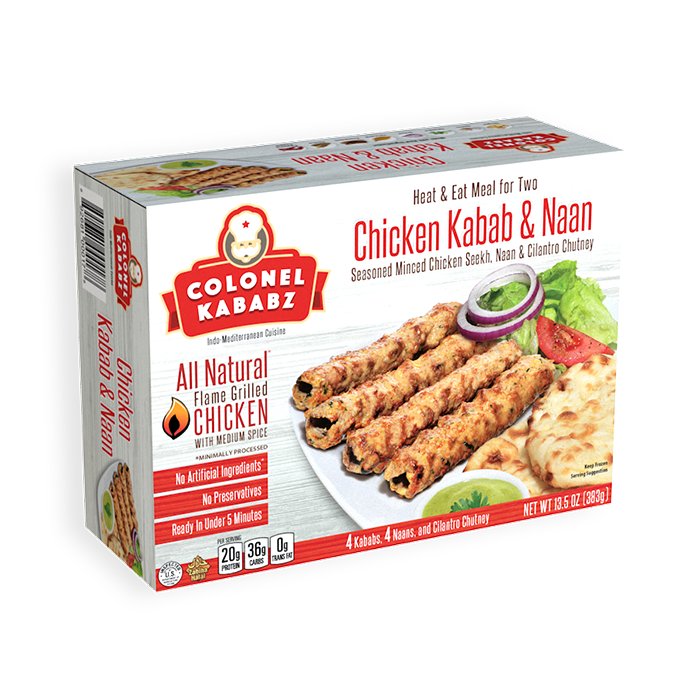 Colonel Kababz - Halal Chicken Kabab & Naan 383 Gm