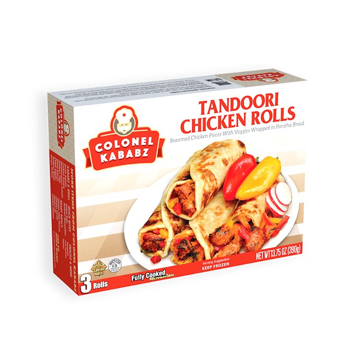 Colonel Kababz - Halal Tandoori Chicken Roll Paratha 390 Gm