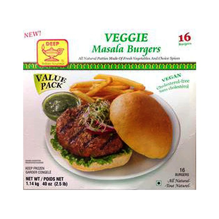 Deep - Veggie Masala Burgers 2.5 Lb 16 Ct