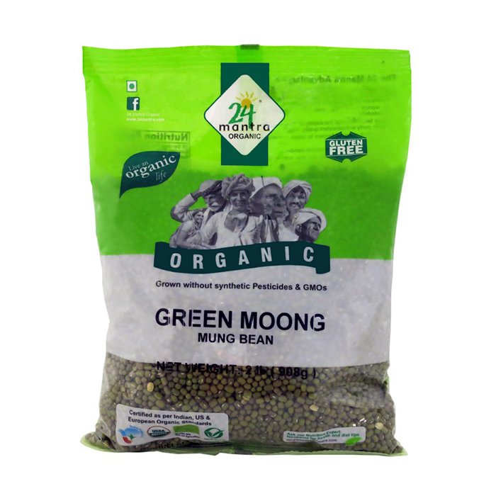 24 Mantra - Org Moong Green Whole 2 Lb