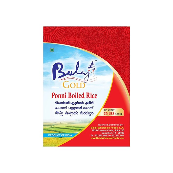 Balaji - Ponni Boiled Rice 20 Lb Gold